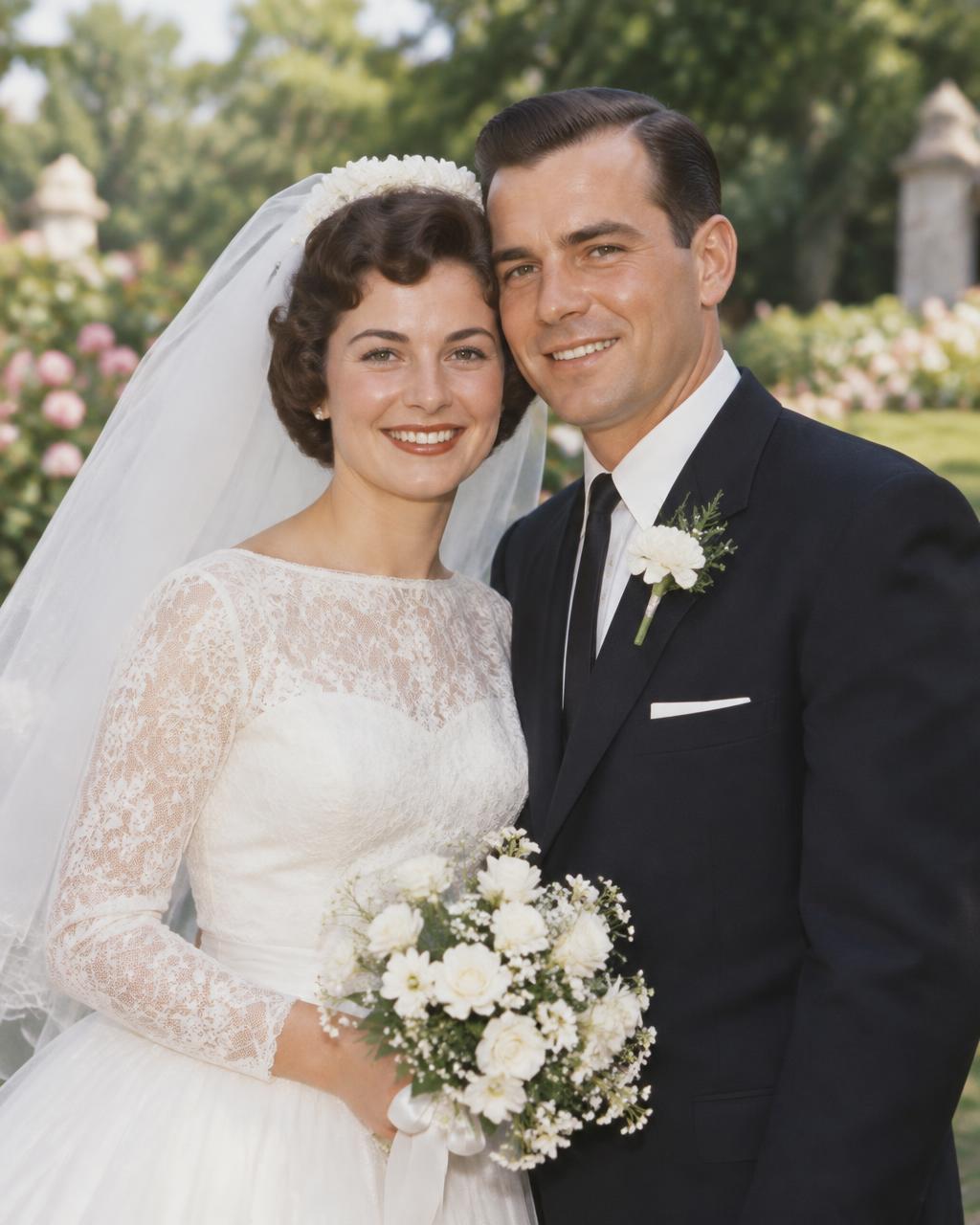 Restored wedding portrait, before restoration